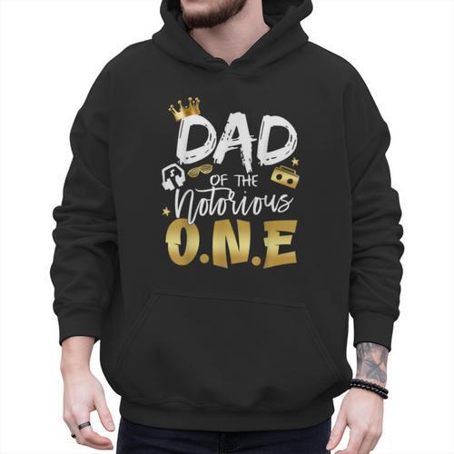 Dad Of The Notorious One Old School 1st Hip Hop Birthday Men Hoodie - Father's Day Fun