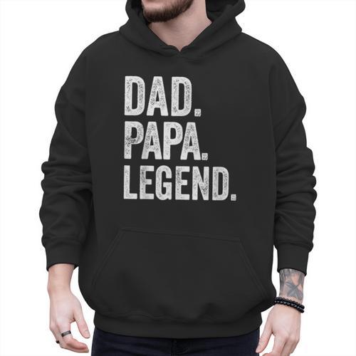 Dad Papa Legend Vintage Distressed Bold Papa Graphic Men Hoodie - Father's Day Fun