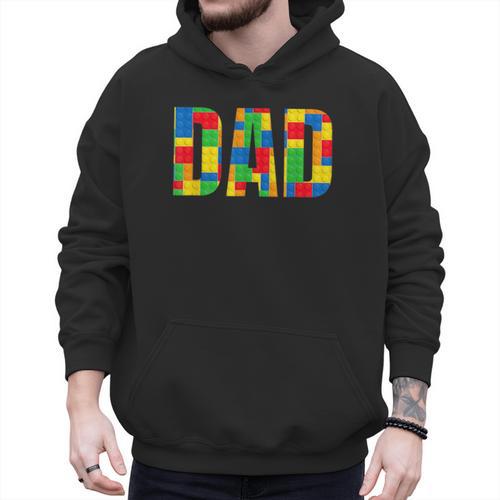 Dad Parent Brick Master Builder Building Blocks Set Family T Men Hoodie - Father's Day Fun