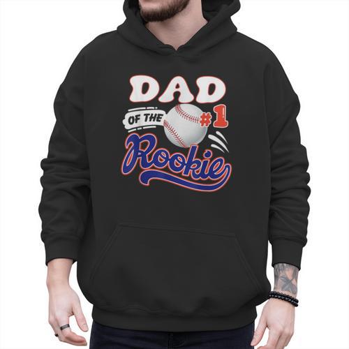 Dad Rookie Of Year 1st Birthday Baseball Theme Matching Men Hoodie - Father's Day Fun