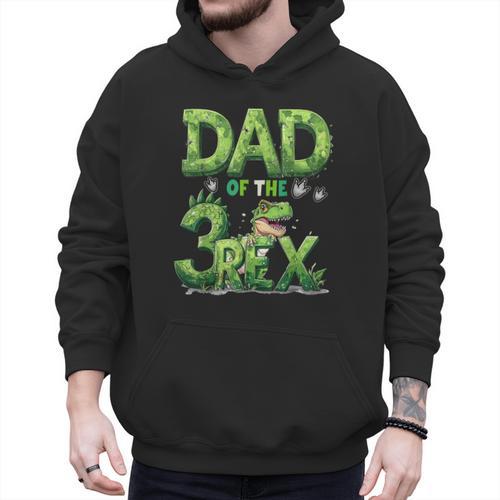 Dad Of The Three Rex Birthday Boy Dinosaur Family Matching Men Hoodie - Father's Day Fun