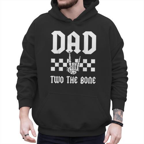 Dad Two The Bone Skeleton Hand 2nd Birthday Boy Girl Men Hoodie - Father's Day Fun