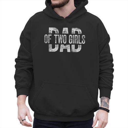 Dad Of Two Girls Daddy Of 2 Daughters Father's Day Men Hoodie - Father's Day Fun