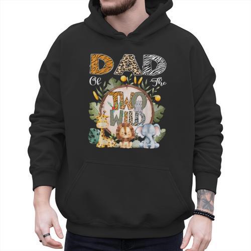 Dad Of The Two Wild Animal Safari 2Nd Birthday Party Men Hoodie - Father's Day Fun