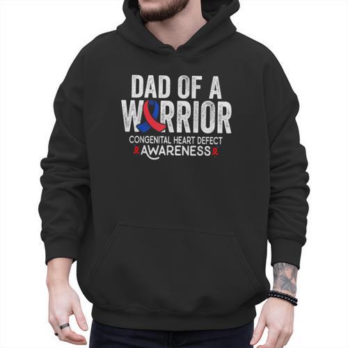 Dad Of a Warrior CHD Congenital Heart Defect Awareness CHD Men Hoodie - Father's Day Fun