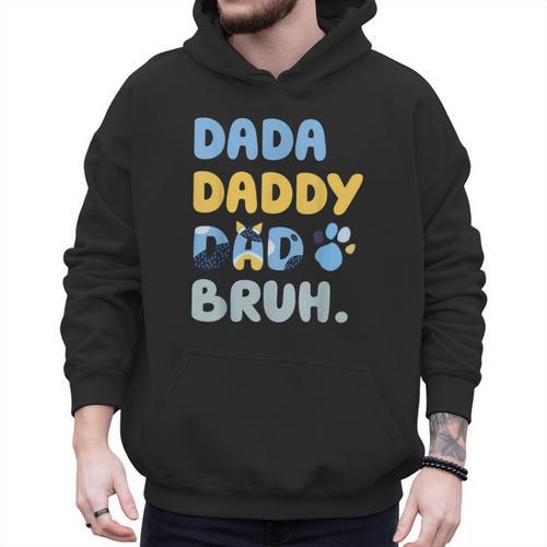 Dada Daddy Dad Bruh Fathers Day Blue Dog Men Hoodie - Father's Day Fun