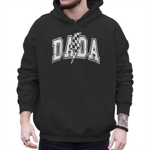 Dada Lightning Bolt Checkered Varsity Dad Men Father's Day Men Hoodie - Father's Day Fun
