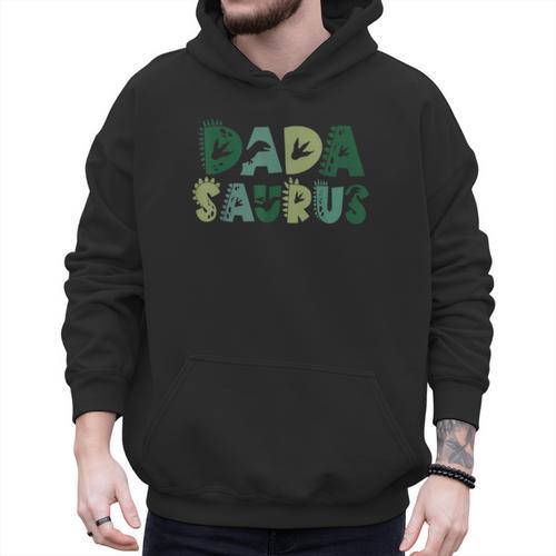 Dada Saurus Dad Dinosaur Three Rex Birthday Boy Girl Family Men Hoodie - Father's Day Fun