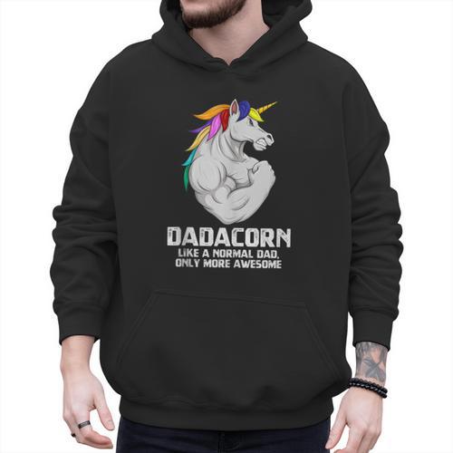 Dadacorn Muscle Dad Unicorn Fathers Day Men Hoodie - Father's Day Fun