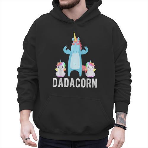 Dadacorn Unicorn Lover Tee For Papa Dad And Kid Men Hoodie - Father's Day Fun