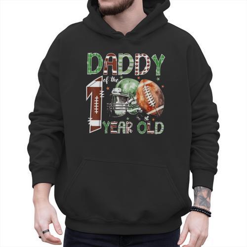 Daddy Of The 1 Year Old Football Lover 1st Birthday Boy Men Hoodie - Father's Day Fun