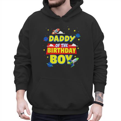 Daddy Of The Birthday Astronaut Boy Outer Space Theme Party Men Hoodie - Father's Day Fun
