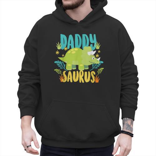 Daddy Dad Saurus Rex Dinosaur Dino For Father Men Hoodie - Father's Day Fun