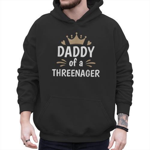 Daddy Dad Of A Threenager 3rd Birthday Men Hoodie - Father's Day Fun
