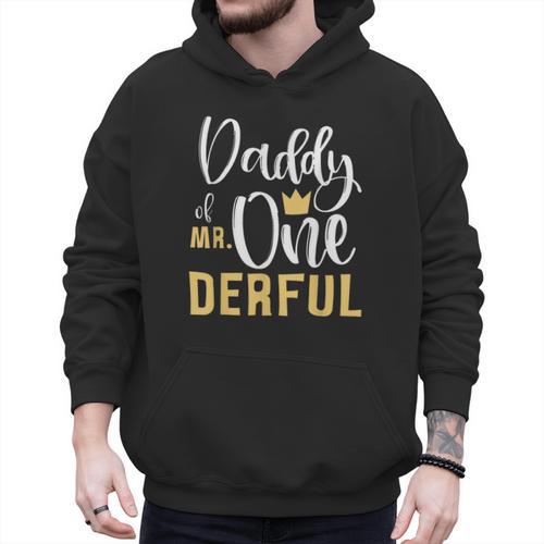 Daddy Of Mr Onederful 1st Birthday First One-Derful Matching Men Hoodie - Father's Day Fun