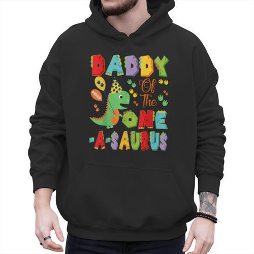 Daddy Of The One-A-Saurus 1St Birthday Boy Dinosaur Men Hoodie - Father's Day Fun