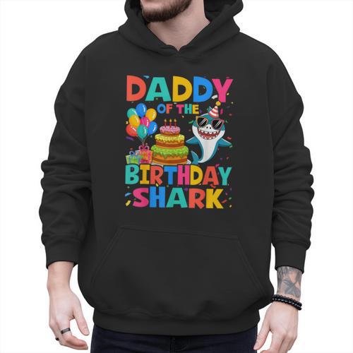 Daddy Of The Shark Birthday Dad Matching Family Men Hoodie - Father's Day Fun