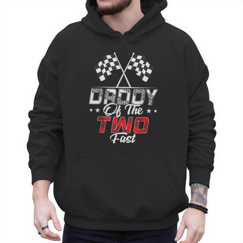 Daddy Of The Two Fast Second Birthday Racing Car Family Men Hoodie - Father's Day Fun