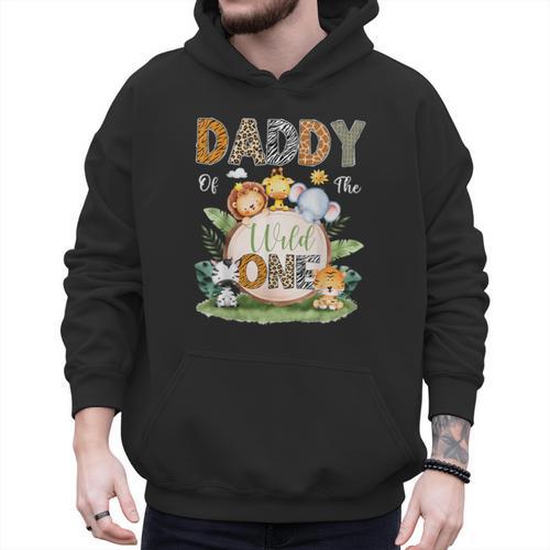 Daddy Of The Wild One 1St Birthday Kids Safari Jungle Men Hoodie - Father's Day Fun