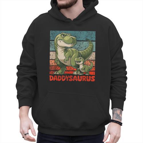 Daddysaurus Father's Day Best Dad T-Rex Papa Men Hoodie - Father's Day Fun