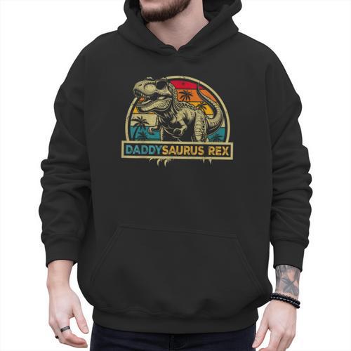 Daddysaurus Rex Dinosaur Daddy Saurus Rex Family Matching Men Hoodie - Father's Day Fun