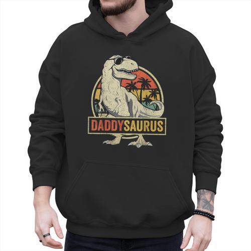 Daddysaurus Shirt T-Rex Dad Dinosaur Men Hoodie - Father's Day Fun