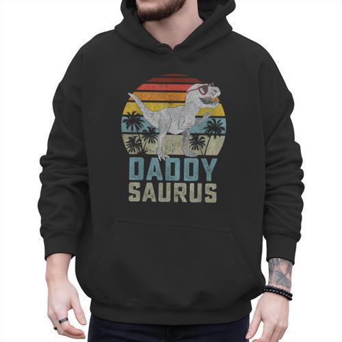 Daddysaurus T Rex Dinosaur Daddy Saurus Family Matching Men Hoodie - Father's Day Fun