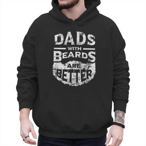 Dads With Beards Are Better Distressed Men Hoodie - Father's Day Fun