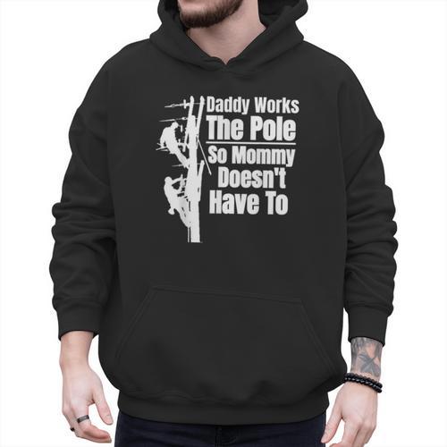 Dads Electrical Lineman Gear Husband & Lineman Wife Men Hoodie - Father's Day Fun