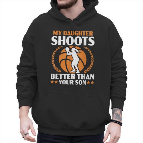 Daughter Basketball Sport Basketball Dad Mom Basketball Fan Men Hoodie - Father's Day Fun
