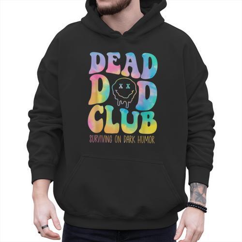 Dead Dad Club Surviving On Dark Humor Hippie Men Hoodie - Father's Day Fun