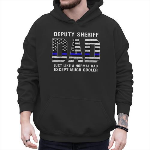 Deputy Sheriff Dad Much Cooler Fathers Day Thin Blue Line Men Hoodie - Father's Day Fun