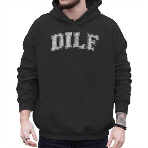 DILF Varsity Style DAD Older More Mature Men Men Hoodie - Father's Day Fun