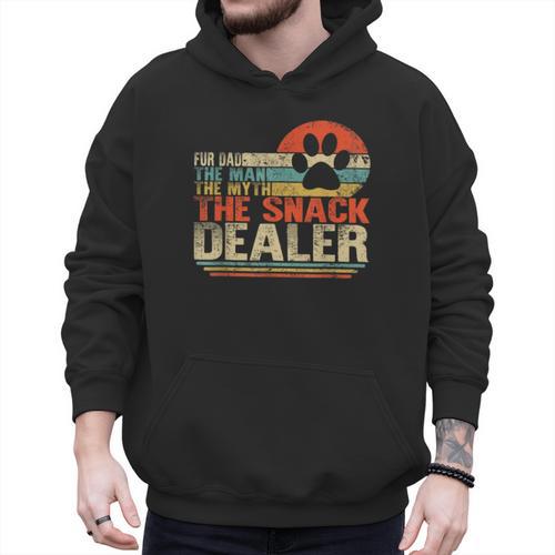Dog Fathers Day Fur Dad The Man The Myth The Snack Dealer Men Hoodie - Father's Day Fun