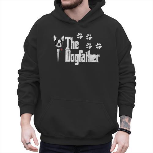 The Dogfather Boston Terrier Dog Dad Tshirt Idea Men Hoodie - Father's Day Fun