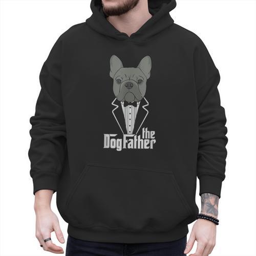 The Dogfather French Bulldog Dad Frenchie Papa T-Shirt Small Men Hoodie - Father's Day Fun