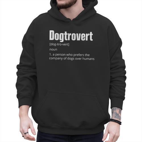 Dogtrovert Dog Lover Dog Owner Dog Dad Men Hoodie - Father's Day Fun