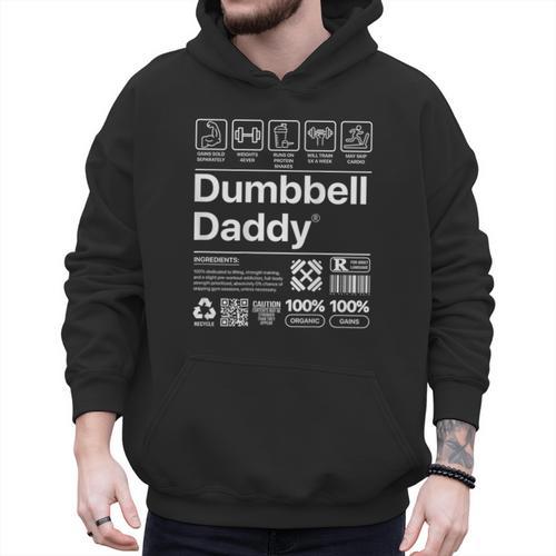 Dumbbell Daddy And Dad Gym Workout Father Men Hoodie - Father's Day Fun