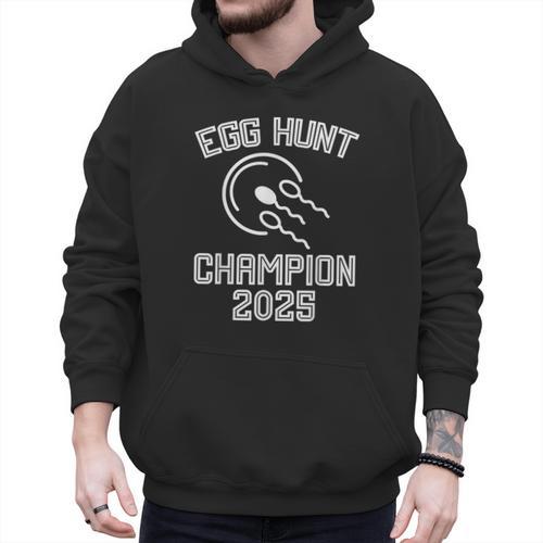 Egg Hunt Champion 2025 First Time Dad Pregnancy Reveal Men Hoodie - Father's Day Fun
