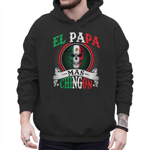 El Papa Mas Chingon Mexican Dad Husband Regalo Flag Men Hoodie - Father's Day Fun