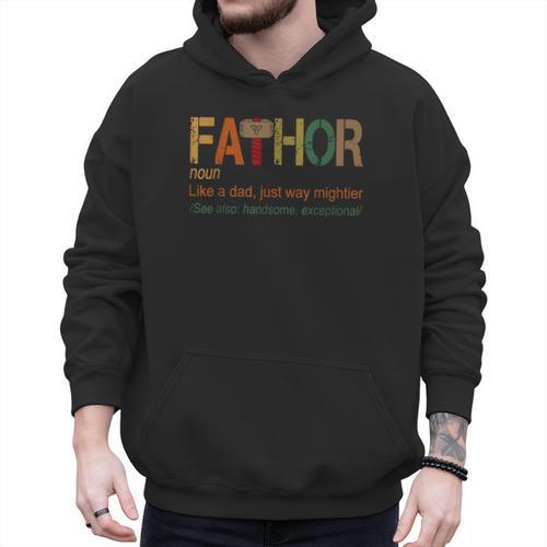 FA-Thor Like Dad Just Way Mightier Hero Fathers Day Small Men Hoodie - Father's Day Fun