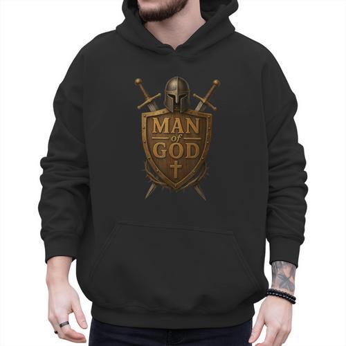 Faithful Warrior Man Of God Christian Men Knight Armor Dad Men Hoodie - Father's Day Fun