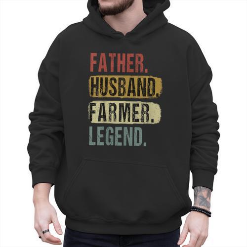 Father Husband Farmer Legend Vintage Dad Father's Day Men Hoodie - Father's Day Fun