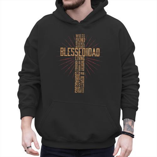 Father's Day For Dad Husband Blessed Dad Christian Men Hoodie - Father's Day Fun