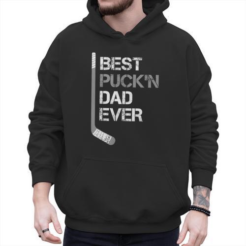 Father's Day Hockey Dad Best Puck'n Dad Ever Men Hoodie - Father's Day Fun