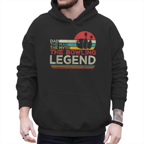 Father's Day The Man The Myth The Bowling Legend Bowler Dad Men Hoodie - Father's Day Fun