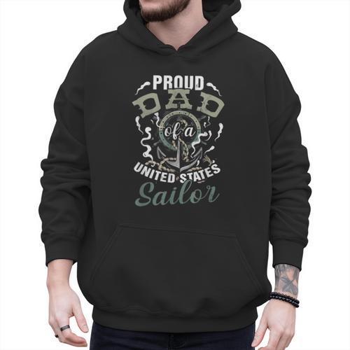 Fathers Day Proud Dad Of A United States Anchor Sailor Men Hoodie - Father's Day Fun