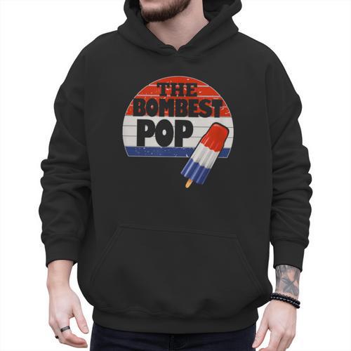 Fathers Day Shirt Cool Dad Bombest Pop Retro 80s Dad Men Hoodie - Father's Day Fun