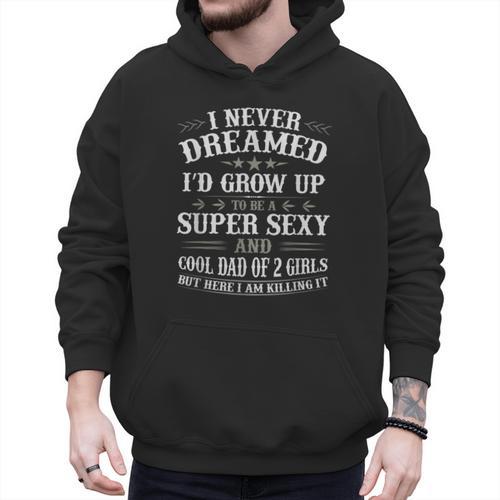 Fathers Day Shirt From Daughter Dad Of 2 Girls Fathers Day Men Hoodie - Father's Day Fun