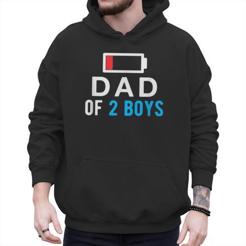 Father's Day Tee Dad Of 2 Boys Man Idea Men Hoodie - Father's Day Fun